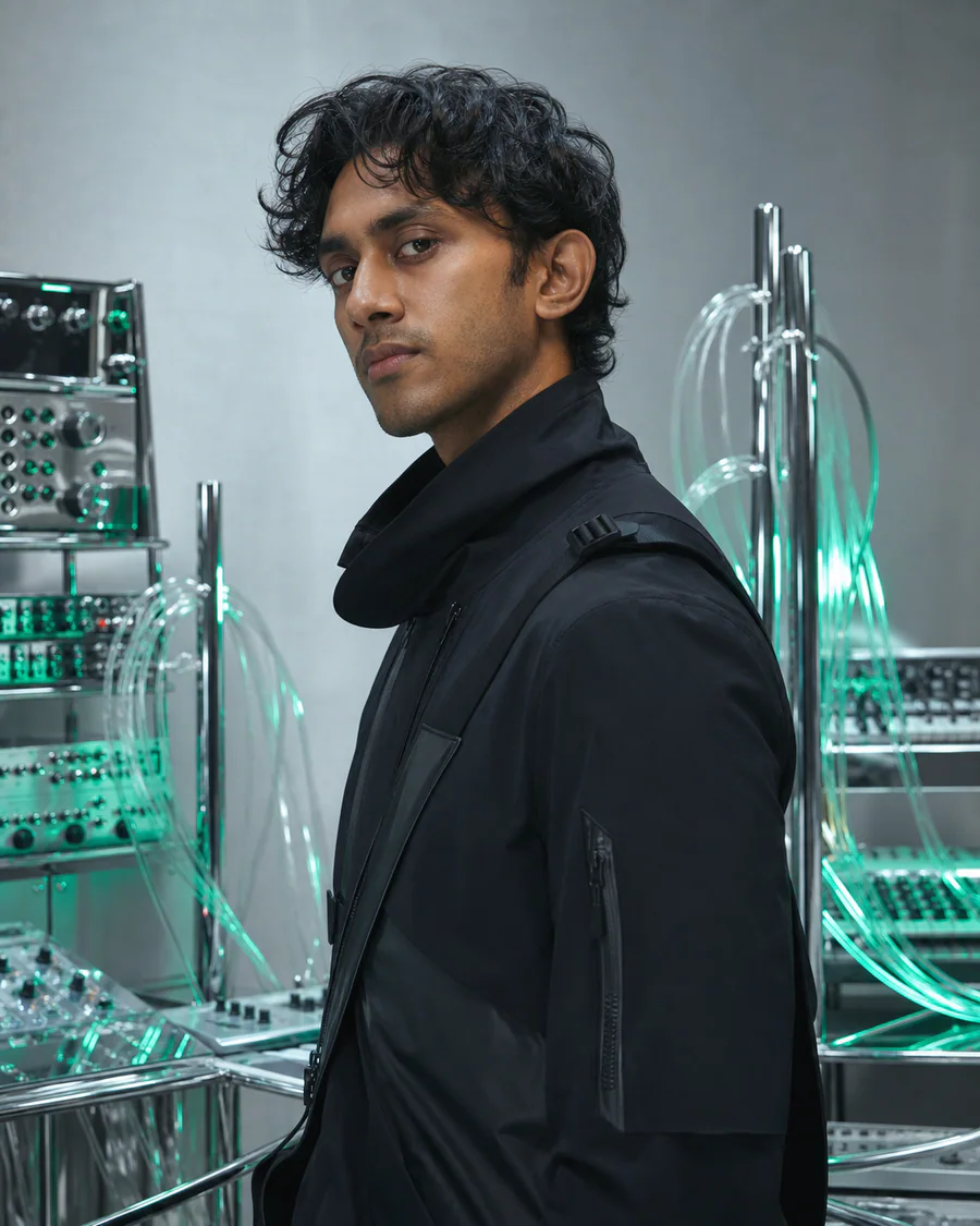 Editorial portrait of fictional producer Nox Temple